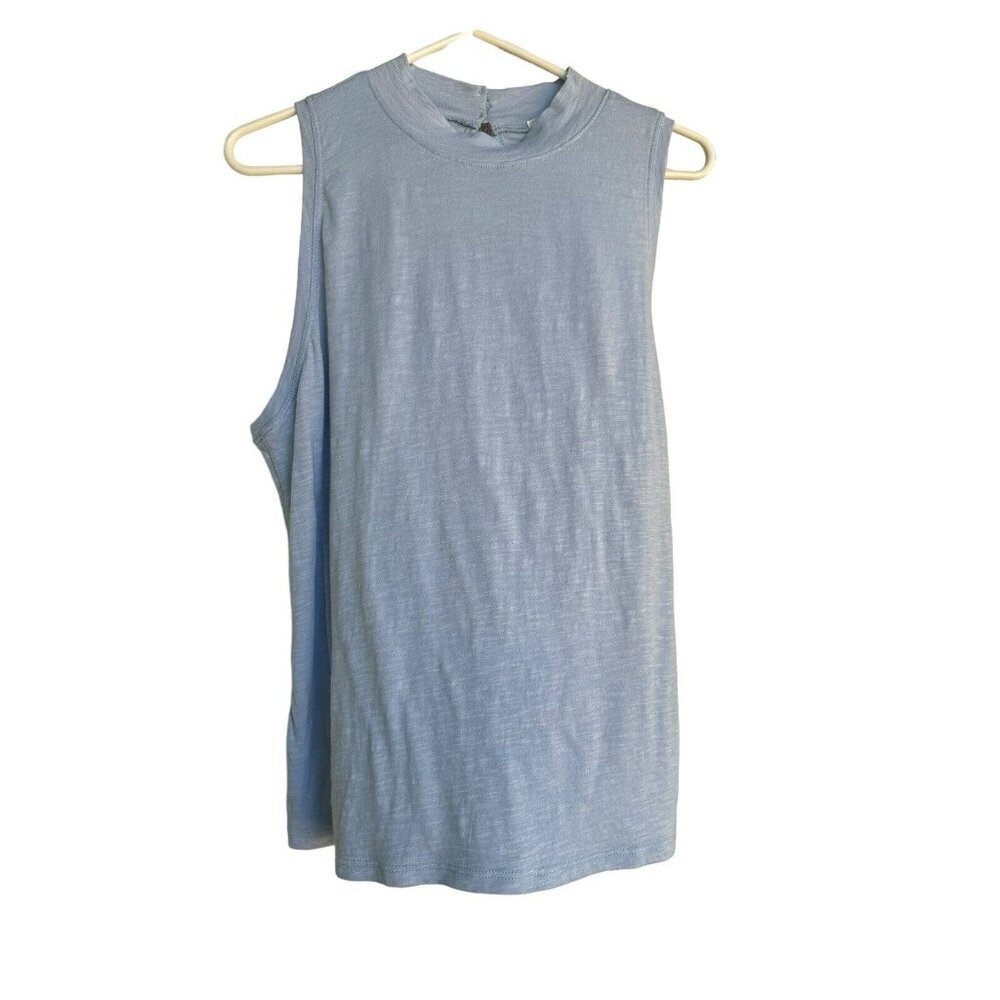 NWT Nine Britton Light Blue High Neck Sleeveless Top Size XL